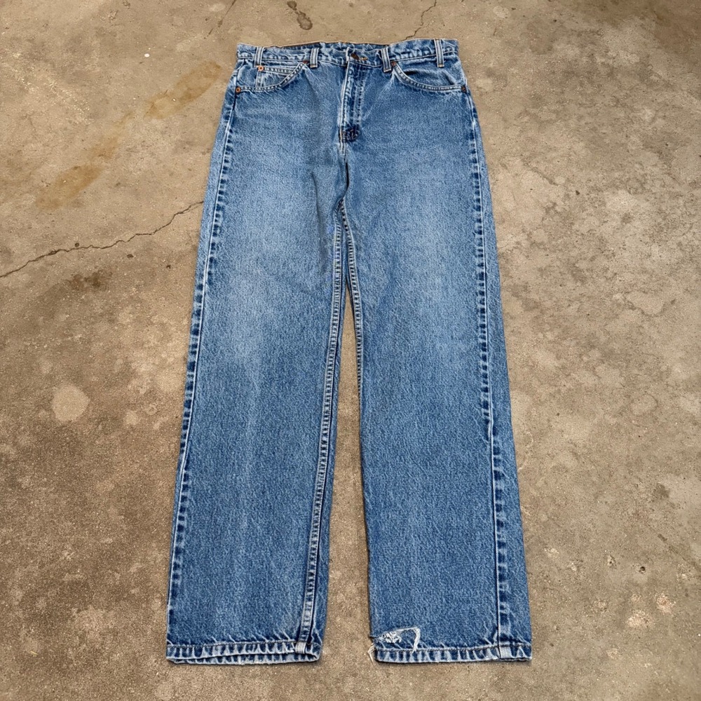 Vintage Levi's 505 Jeans Mens 34x32 (32x32) Orange Tab Straight Leg Denim USA